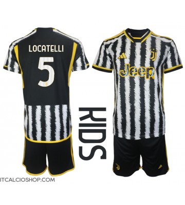 Juventus Manuel Locatelli #5 Prima Maglia Bambino 2023-24 Manica Corta (+ Pantaloni corti)